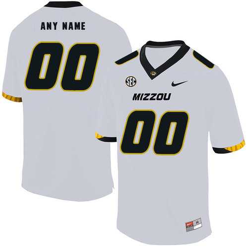Men%27s Missouri Tigers Customized White Nike College Football Jersey